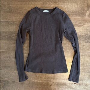 Buck Mason Brown Long Sleeve Tee